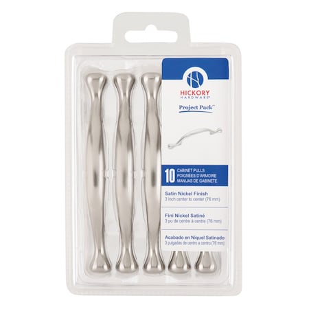 Hickory Hardware Pull 3 Inch Center to Center, 10PK VP14174-SN